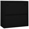 vidaXL Armario de oficina con puerta corredera acero negro 90x40x90cm