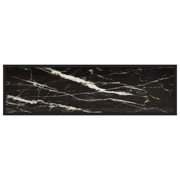 vidaXL Mesa consola vidrio templado negro 120x35x75 cm