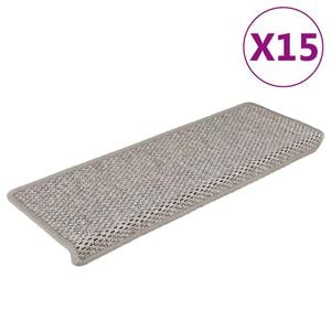 vidaXL Alfombrilla autoadhesiva escalera sisal 15 uds 65x21x4 cm