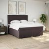 vidaXL Cama box spring con colch&oacute;n tela marr&oacute;n oscuro 180x200 cm