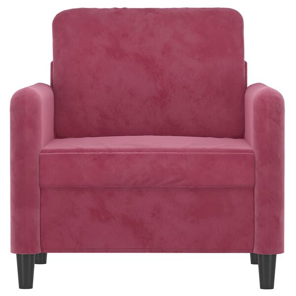 vidaXL Sillón de terciopelo rojo tinto 60 cm