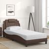 vidaXL Cama Viana con colch&oacute;n cuero sint&eacute;tico marr&oacute;n 80x200 cm