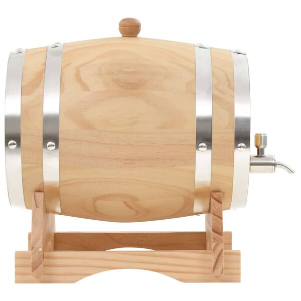 vidaXL Barril de vino con grifo madera de pino maciza 6 L