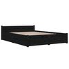 vidaXL Estructura de cama con cajones doble negro 135x190 cm