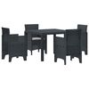 vidaXL Conjunto de Comedor de Jard&iacute;n 5 uds. Antracita Polipropileno