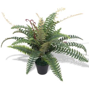 vidaXL Helecho artificial con macetero 60 cm verde