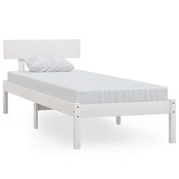 vidaXL Estructura de cama individual sin colch&oacute;n madera pino blanco