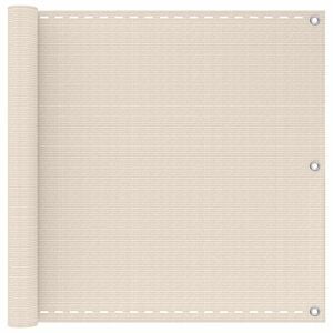 vidaXL Pantalla de Balc&oacute;n Crema 75 x 700 cm HDPE y aluminio