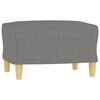 vidaXL Sill&oacute;n con taburete tela gris oscuro 60 cm