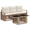 vidaXL Conjunto de sof&aacute;s de jard&iacute;n 4 uds. Beige y blanco crema