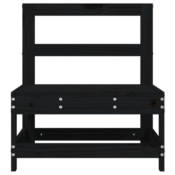 vidaXL Sofá central de jardín madera maciza de pino negro