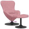 vidaXL Silla Huevo con Puff Rosa Terciopelo