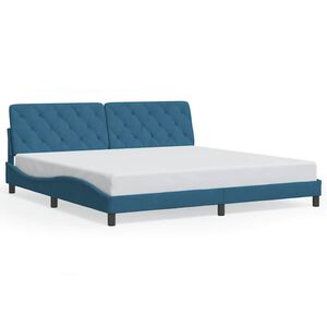 vidaXL Estructura de cama sin colch&oacute;n terciopelo azul 200x200 cm
