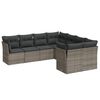 vidaXL Set de sof&aacute;s de jard&iacute;n 8 pzas y cojines rat&aacute;n sint&eacute;tico gris
