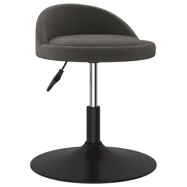 vidaXL Silla de comedor giratoria de terciopelo gris oscuro