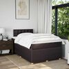 vidaXL Cama box spring con colch&oacute;n tela marr&oacute;n oscuro 120x190 cm