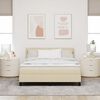 vidaXL Cama tipo Box Spring con colch&oacute;n Crema 140 x 190 cm tela
