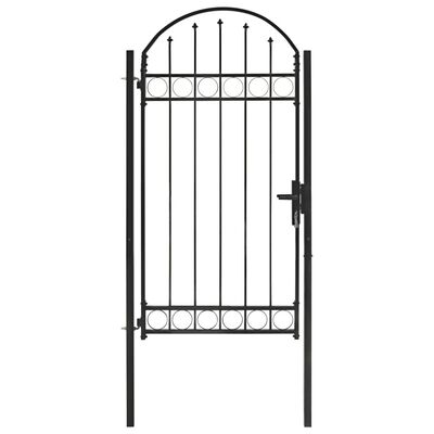 vidaXL Puerta de jardín con arco superior 100x250 cm acero negro