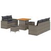 vidaXL Conjunto de sof&aacute; de jard&iacute;n con coj&iacute;n 8 pcs Gris rat&aacute;n sint&eacute;tico