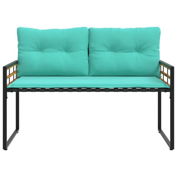 vidaXL Banco de Capa de Madera con coj&iacute;n Liso Tuquesa 114 x 55 x 77 cm