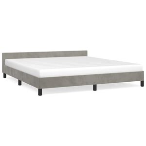 vidaXL Estructura de cama sin colch&oacute;n terciopelo gris claro 160x200 cm