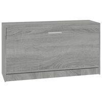 vidaXL Banco zapatero madera contrachapada gris Sonoma 80x24x45 cm