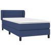vidaXL Cama box spring con colch&oacute;n tela azul 90x190 cm