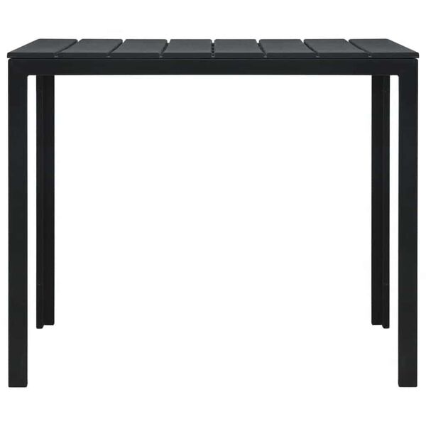 vidaXL Mesa de centro de HDPE con aspecto de madera negro 78x78x74 cm