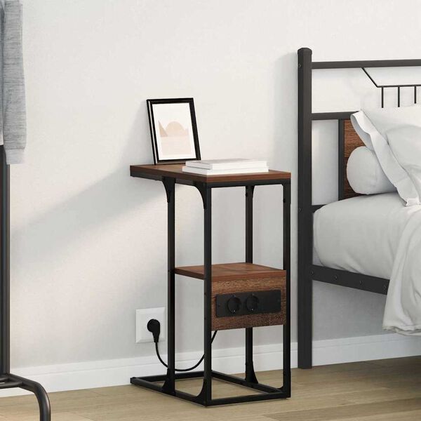 vidaXL Armario de Noche con caj&oacute;n Marr&oacute;n roble 41.5 x 26 x 60.5 cm