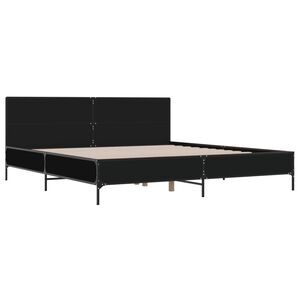 vidaXL Estructura de cama madera de ingenier&iacute;a y metal negro 180x200cm