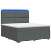 vidaXL Cama de muelles con LED y colch&oacute;n Gris oscuro 140 x 190 cm Tela