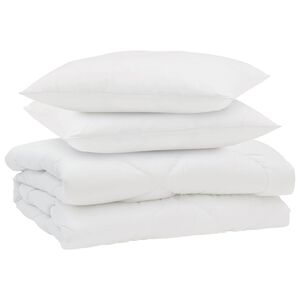 vidaXL Edred&oacute;n de Verano con almohada 3 uds. Blanco Microfibra