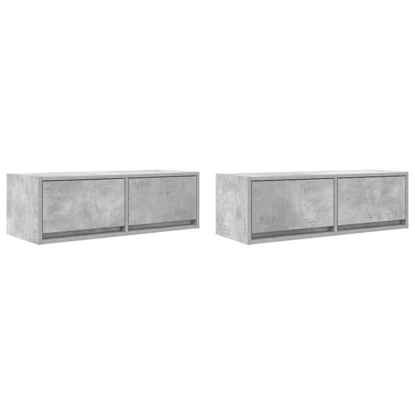 vidaXL Muebles de TV 2uds madera ingenier&iacute;a gris hormig&oacute;n 80x31x25,5cm