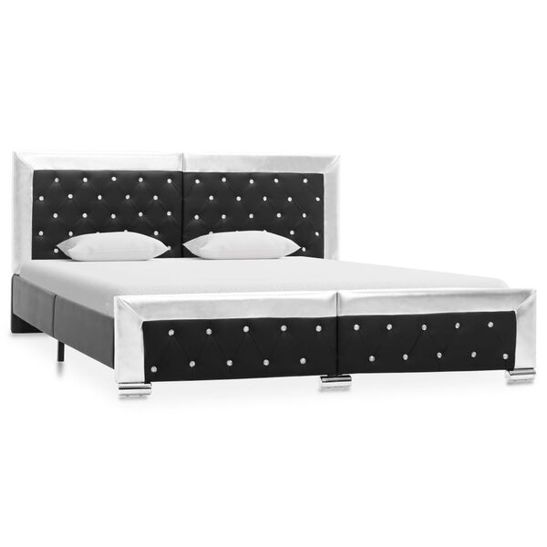 vidaXL Estructura de cama cuero sintético negro 160x200 cm