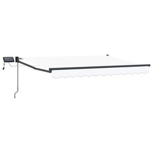 vidaXL Toldo manual retr&aacute;ctil con LEDs Blanco y Antracita 2,5 x 2 m