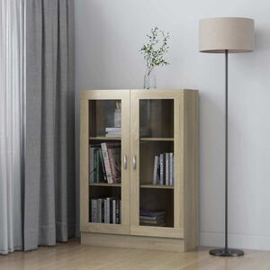 vidaXL Vitrina de madera contrachapada color roble 82,5x30,5x115 cm