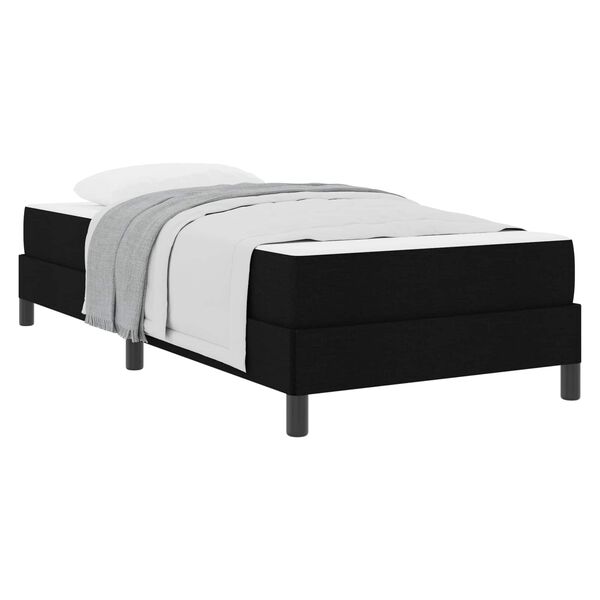vidaXL Cama tipo Box Spring con colch&oacute;n Negro 90 x 190 cm tela