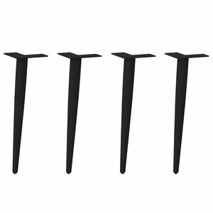 vidaXL Patas c&oacute;nicas para mesa de centro (4 unidades), color negro, 30-31 cm, acero