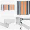 vidaXL Toldo Retráctil Naranja gris azul blanco 350 x 250 cm tela