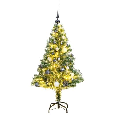 vidaXL Árbol de Navidad artificial con 150 LEDs bolas y nieve 150 cm