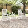 vidaXL Silla mecedora de jardín 2 pcs Blanco 70 x 92 x 108cm Plástico