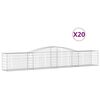 vidaXL Cestas de gaviones 20 uds forma de arco hierro 400x50x60/80 cm