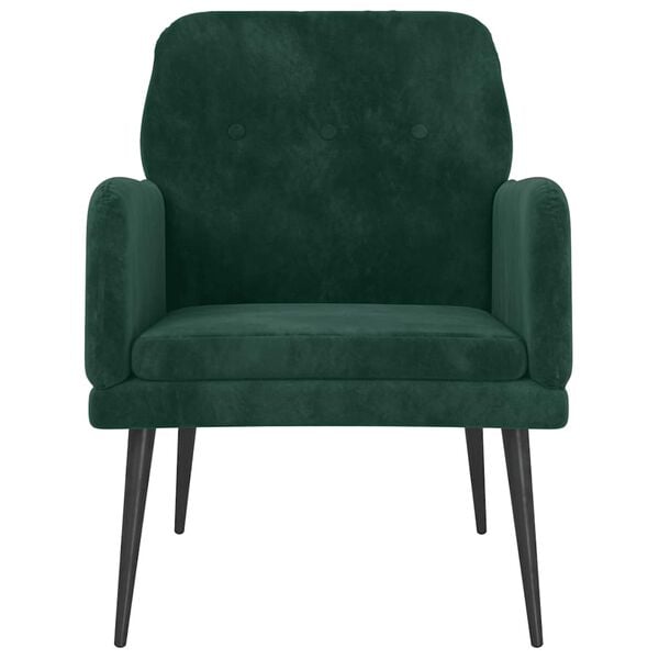 vidaXL Sill&oacute;n de terciopelo verde oscuro 62x79x79 cm