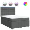 vidaXL Cama box spring con colch&oacute;n tela gris oscuro 140x200 cm