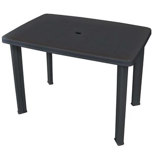 vidaXL Mesa de jard&iacute;n pl&aacute;stico gris antracita 101x68x72 cm