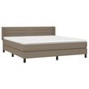 vidaXL Cama box spring con colch&oacute;n tela gris taupe 160x200 cm