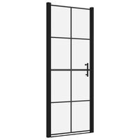 vidaXL Puertas de ducha de vidrio templado negro 81x195 cm