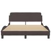vidaXL Estructura de cama Dover tela marr&oacute;n oscuro 140x190 cm