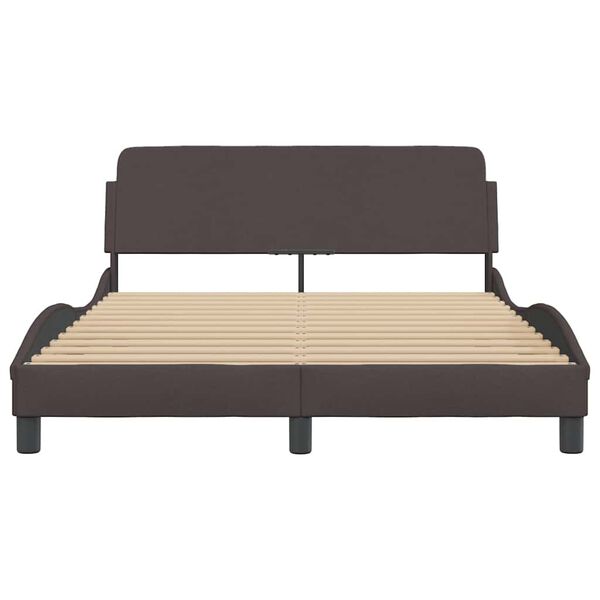 vidaXL Estructura de cama Dover tela marr&oacute;n oscuro 140x190 cm