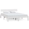 vidaXL Estructura de cama sin colch&oacute;n madera maciza blanco 160x200 cm